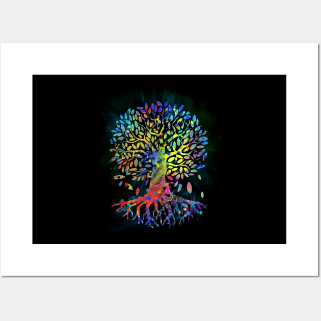 Colorful Tree Of Life Gift The Tree Of Life Yoga Design Wall Art by Linco